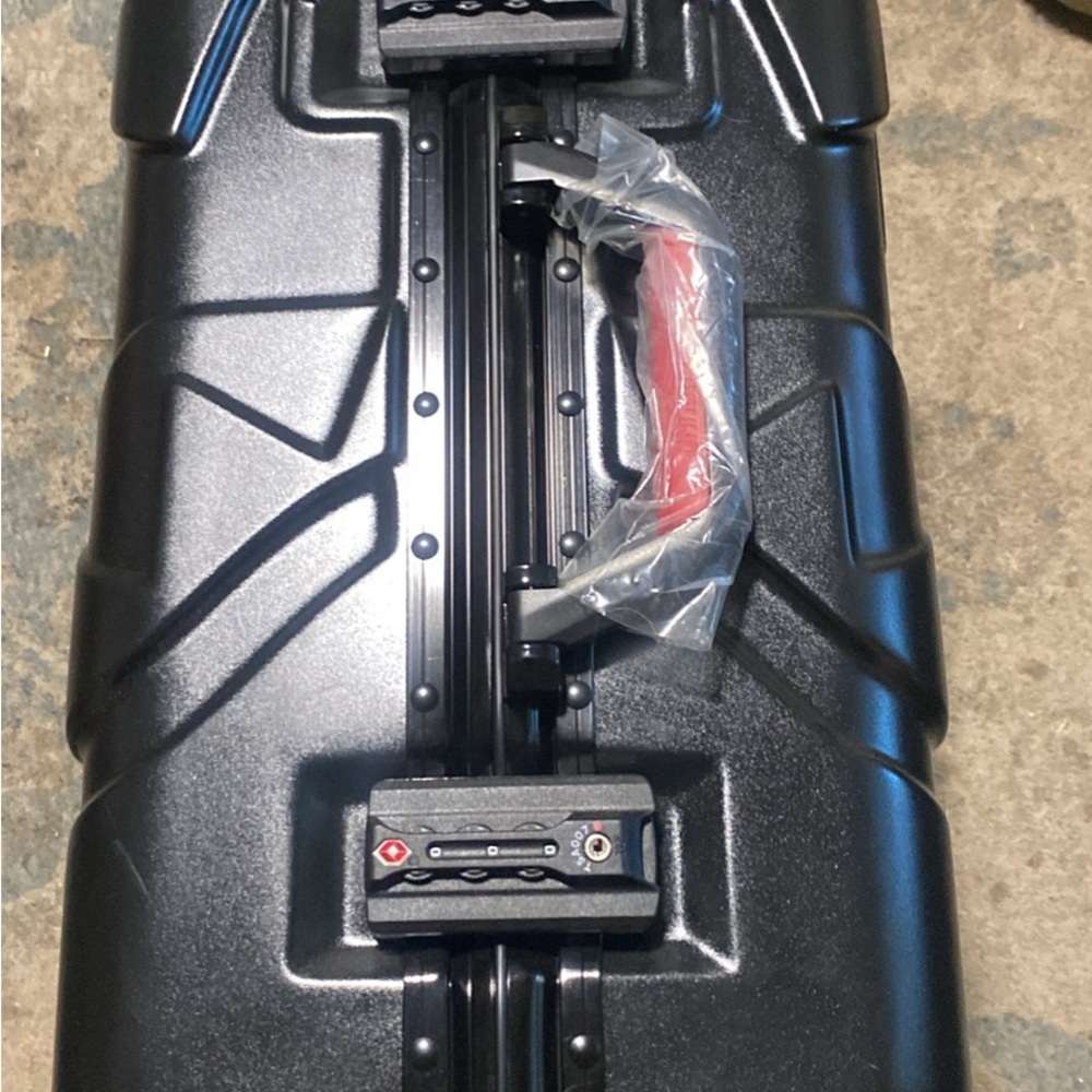 Sprayground Black Suitcase with Red Handle
